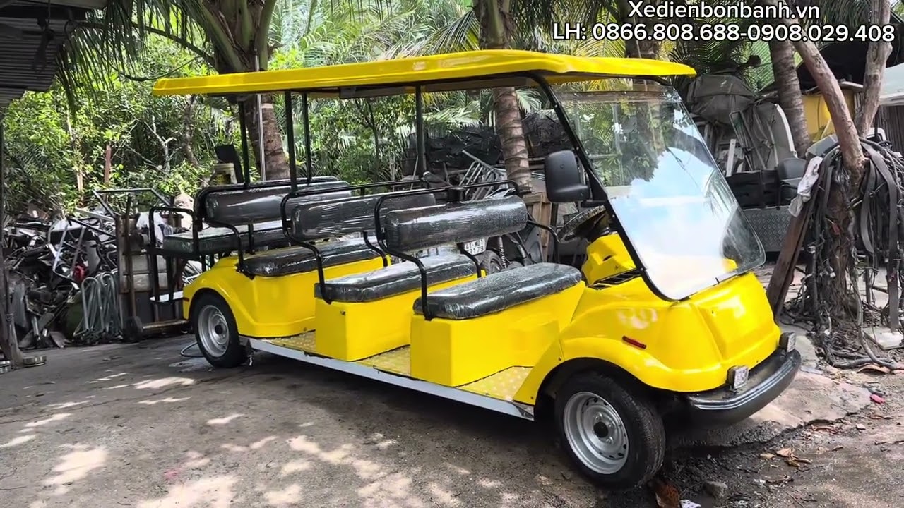 Xe golf, xe điện chở khách 11 chỗ, xe điện chạy pin Lithium 150km | xe điện bốn bánh.