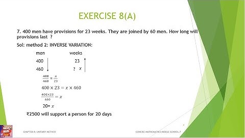 Simple way to solve the UNITARY problems using DIRECT VARIATION||WordProblems on man||UNITARY METHOD