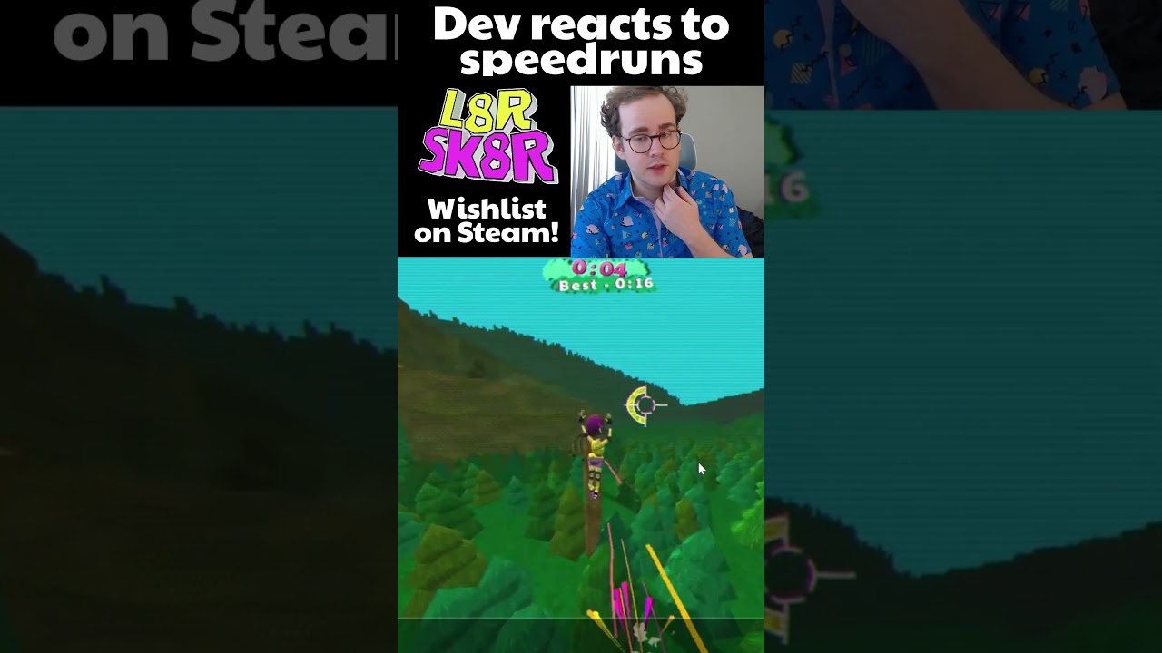 #gamedev reacts to world record #speedrun of own #indiegame (Big rock world 15.96) #3dplatfomer #ps1