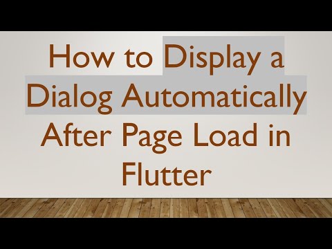How to Display a Dialog Automatically After Page Load in Flutter
