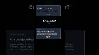 Ada Lovelace's algorithm or Darwin's Origin of Species? #WhichCameFirst