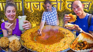 Travel vlog - EPIC Indian Street Food Tour of Mumbai, India! MUST TRY VADA PAV & PAV BHAJI + Indian Food in Mumbai