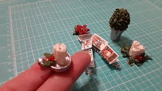 Candles Christmas Card Holder 12 Days Of Christmas miniature diy craft dollhouse candle mini