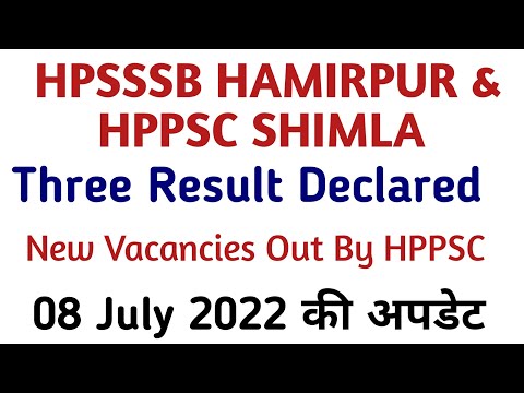 Hpsssb Hamirpur & Hppsc Shimla Four Latest Notifications || New Advertisement Out | 8 July 2022