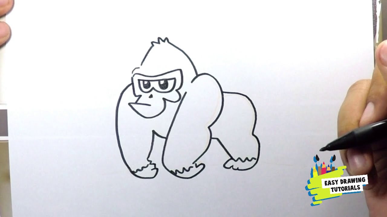 How to Draw Easy gorilla - YouTube