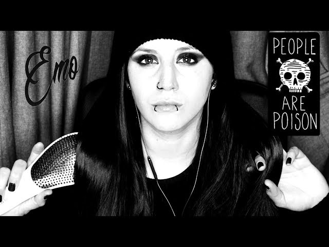 ASMR☠️ EMO GIRL💀 (🎃Halloween Night🎃)Relaxing HAIR BRUSHING || No Talking