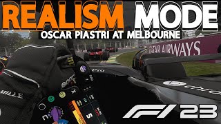 F1 23 REALISM MODE | Oscar Piastri at Australian GP | NO HUD + COCKPIT + 100% RACE + TRACKIR