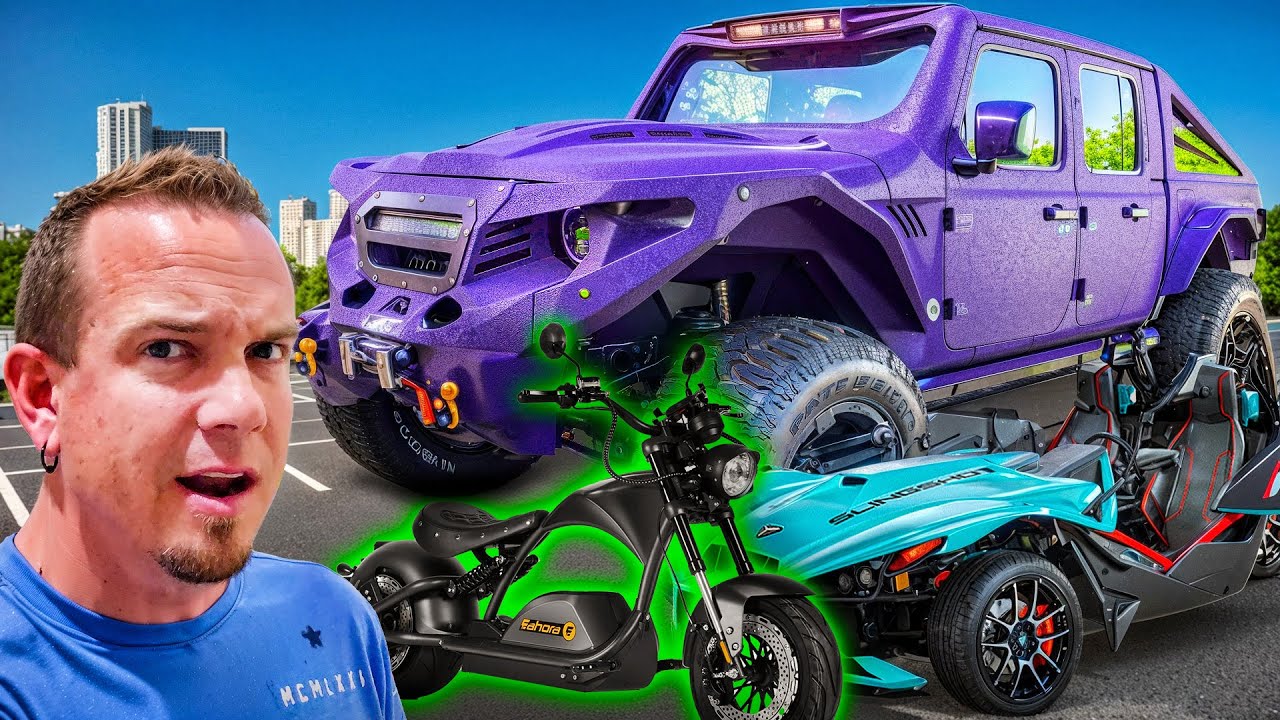 2 WHEELS vs 3 WHEELS vs 4 WHEELS!! (JEEP vs SLINGSHOT vs EAHORA CHROMEM1PS)