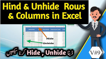 How to hide and unhide a row or column in excel  | Hide rows and columns in excel urdu hindi