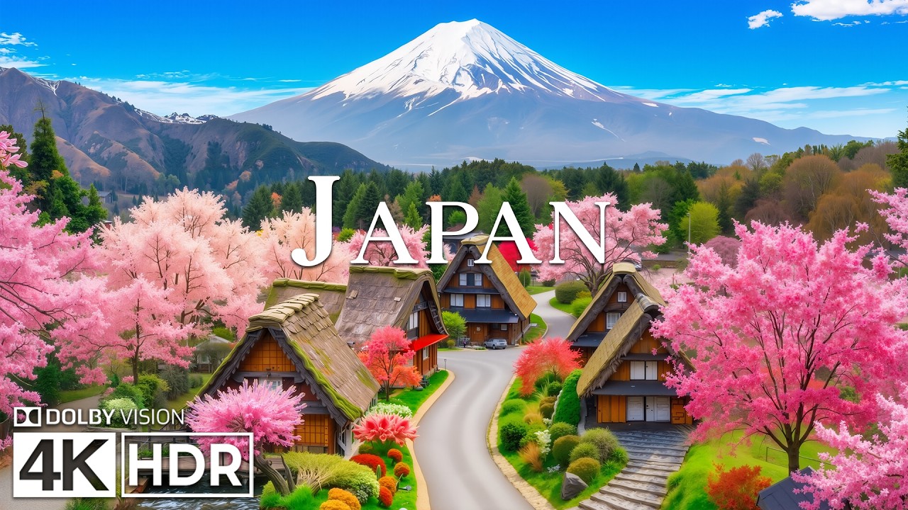 Japan in Spring 4K - Amazing Beautiful Nature Scenery with Relaxing Music (60FPS)