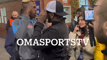 Peter Psquare and Cubana Chief priest meet Victor Osimhen after Napoli’s defeat to Milan.