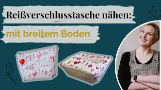 Reissverschluss-Tasche mit Boden nähen - kostenloses Schnittmuster