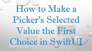 How to Make a Picker