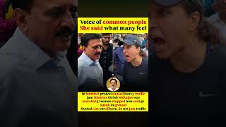 In Mumbai protest caused heavy traffic jam Minister Girish Mahajan was marching Woman stopped him