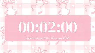 Famous 2 Minute Aesthetic Timer 🎀 Pink Bow Countdown | No Music | Cute Study Timer Net Worth
