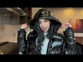 Ladies wearing and try on haul Puffer shiny coats and jackets