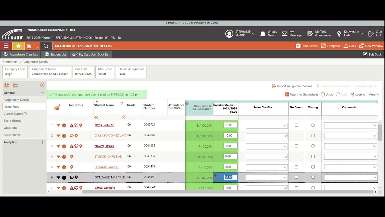 Skyward Qmlativ Entering and Editing Assignments