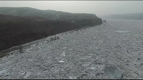 Major Road Inundated as Ice Jam Continues to Pile up on Yellow River