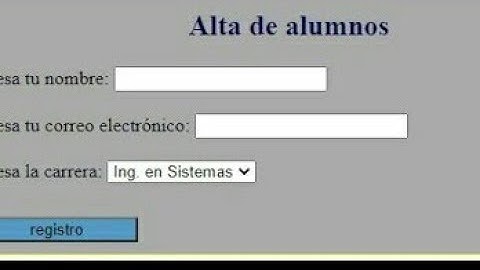 Alta de registros desde un formulario a una base de datos en PostgreSQL.