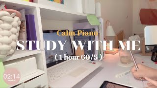 1HOUR STUDY WITH ME / Calm Piano / Pomodoro 605N7