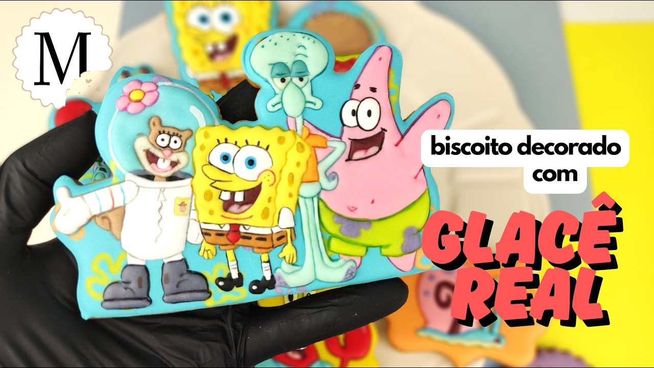 patrick estrela bob esponja lula molusco siriguejo biscoito decorado glace real sugarcookies