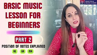 Part 2 - A Beginner's Guide To Indian Music | Position Of Musical Notes - Re, Ga & Ma | Swar Pooja