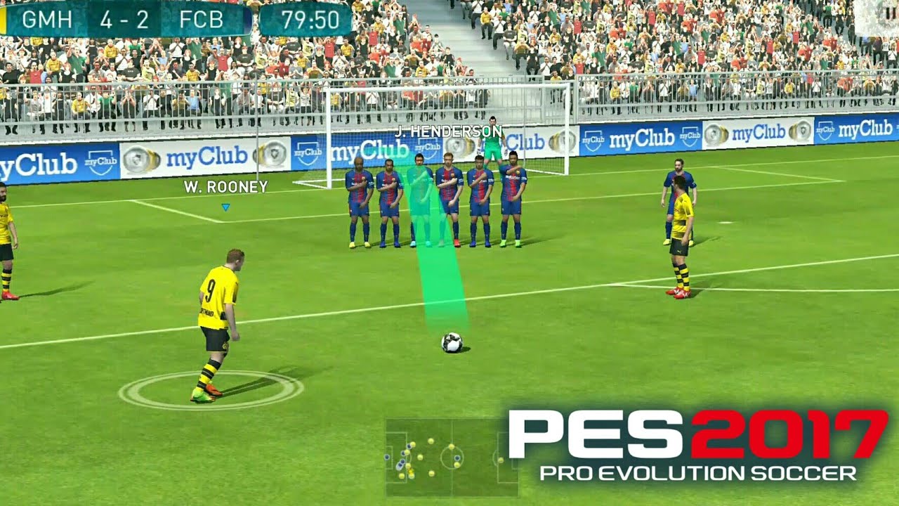 Best Free Kick Goals Ever • by Rooney PES 2017 Mobile YouTube
