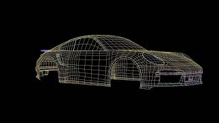 Just a viewport view of car in wireframe - Porsche 911 turbo s 3D modelling
