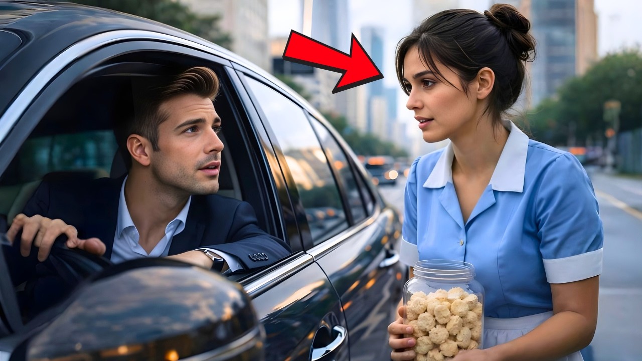 JEFE MILLONARIO VE A SU LIMPIADORA VENDIENDO DULCES TRAS EL TRABAJO Y HACE UNA PROPUESTA INESPERADA