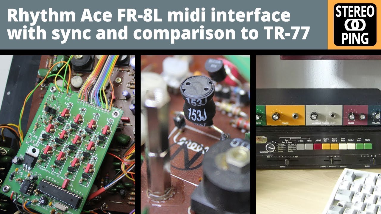 Rhythm Ace FR-8L midi interface with sync and comparison to TR-77