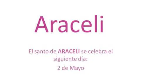 Origen y significado del nombre Araceli