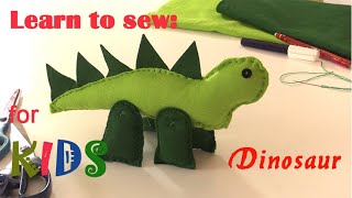 Learn to Sew with Debbie Shore, Kids! Felt dinosaur.