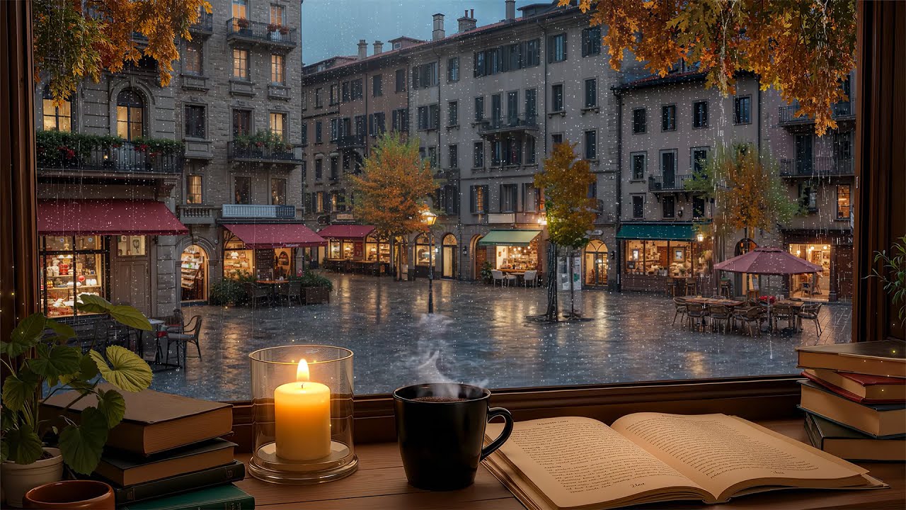 Warm Jazz & Rain Sounds 🌧️ Relaxing Italian Ambience for Study, Work, and Peaceful Evenings