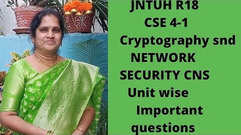 Cryptography and Network Security CNS unit wise important questions|JNTUH BTech CSE 4-1CNS questions