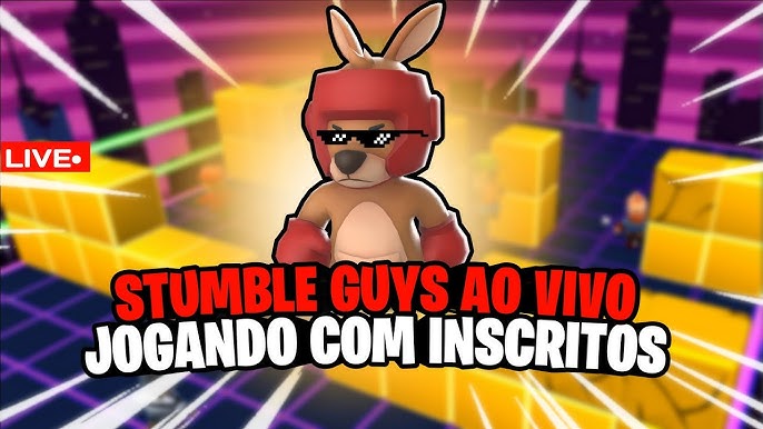 JOGANDO BLOCK DASH AO VIVO - STUMBLE GUYS AO VIVO - VEM JOGAR