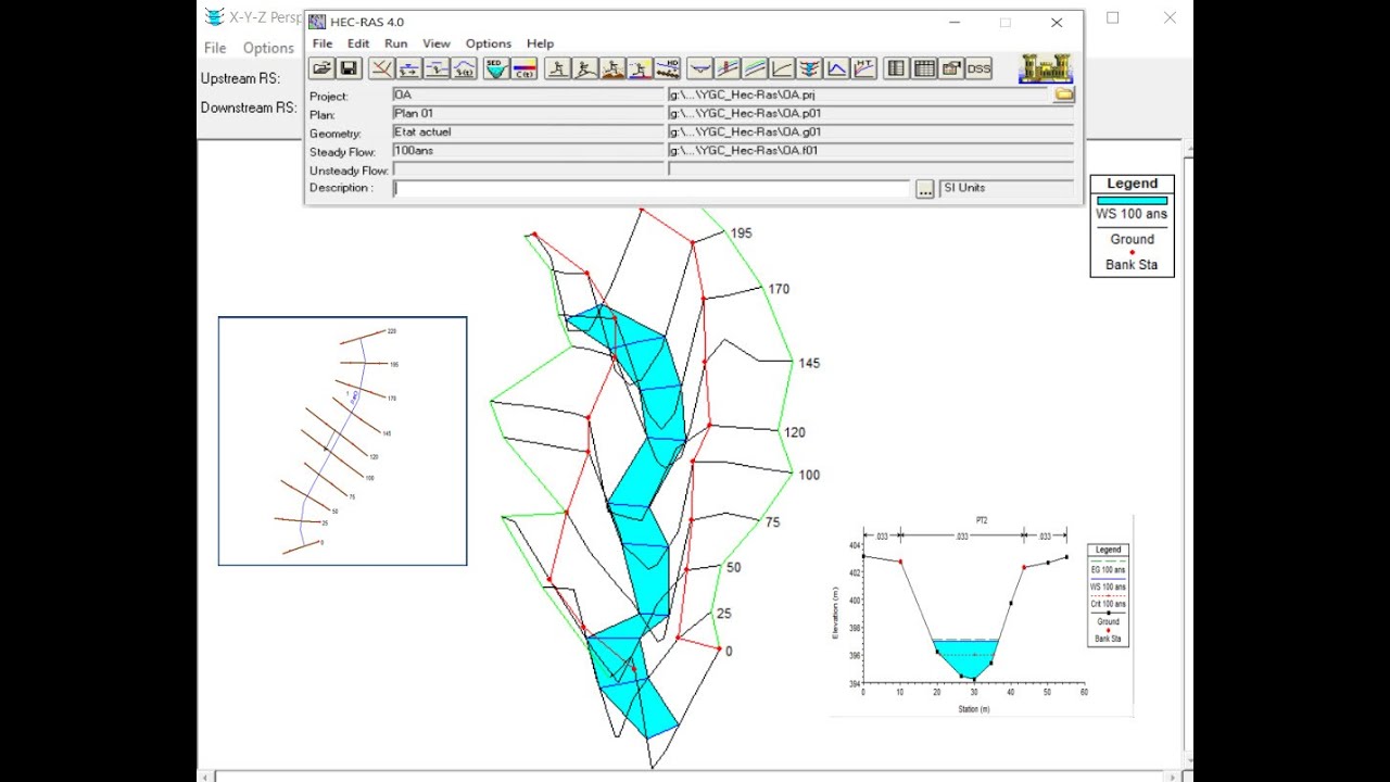 Ouvrage d'art (Modélisation hydraulique _ 03 _ HEC-RAS _ Etat initial ...