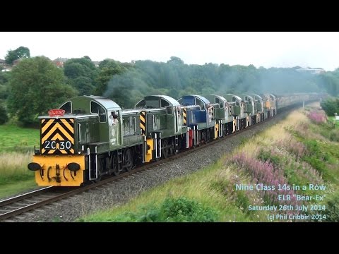 ELR Mega BearEx - 9 Class 14s on One Train - Saturday 26th July 2014
