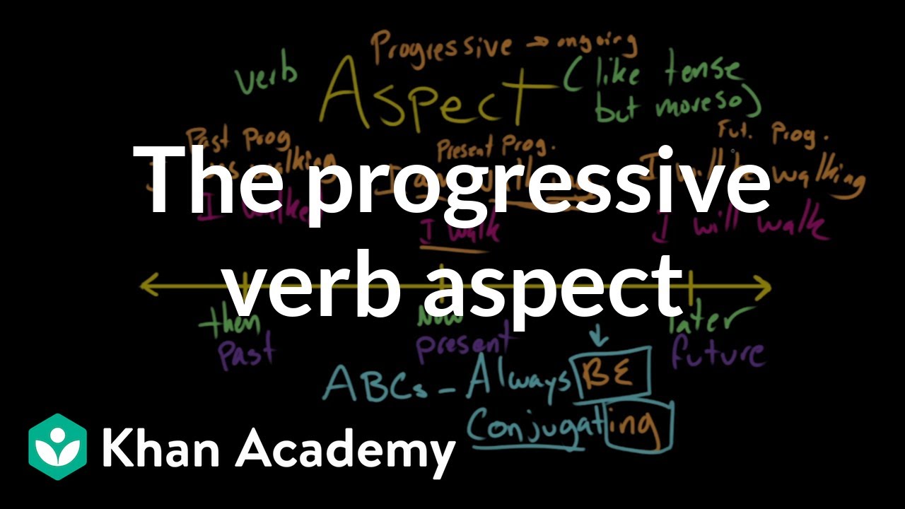 Progressive Aspect The Parts Of Speech Grammar Khan Academy YouTube