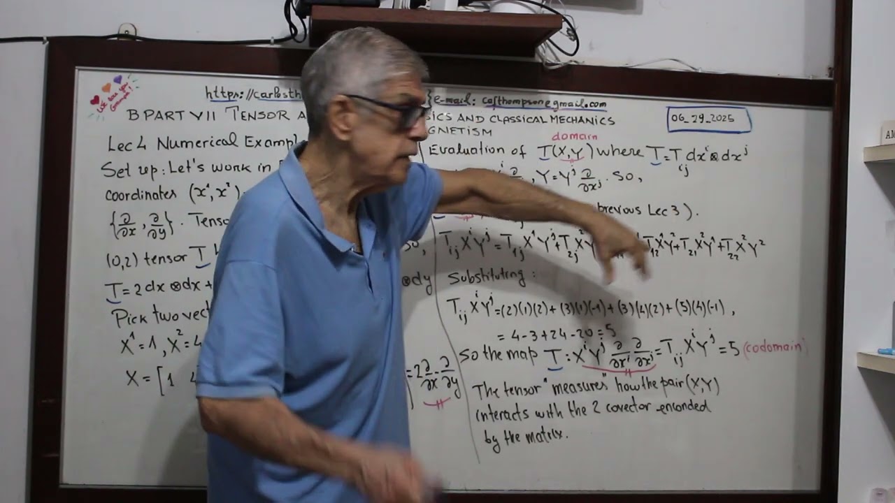 B PART VII: Lec 4 Numerical Example of a (0,2) Tensor