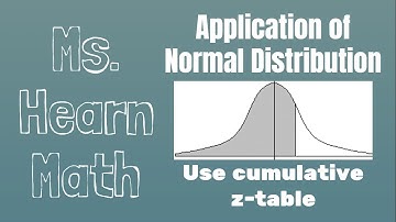 Statistics Chapter Use Cumulative z-Table to find Area Given Data Value, Mean and Standard Deviation