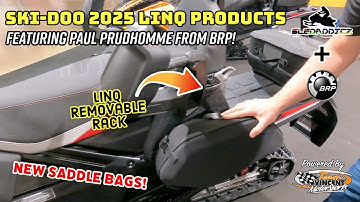 2025 NEW Ski-Doo LinQ Accessories | Removable Rack and New Saddle Bags!