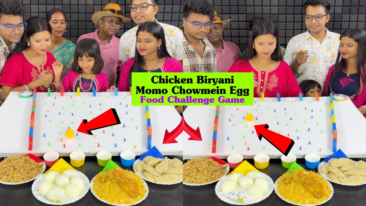 Chicken Biryani Momo Chowmein Egg Funny Food Game Challenge | Mousumi & Sonali Challenging