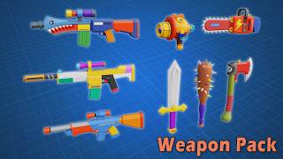 Game Ready 3D Weapons Pack - Cartoon Style - Available on CGTrader