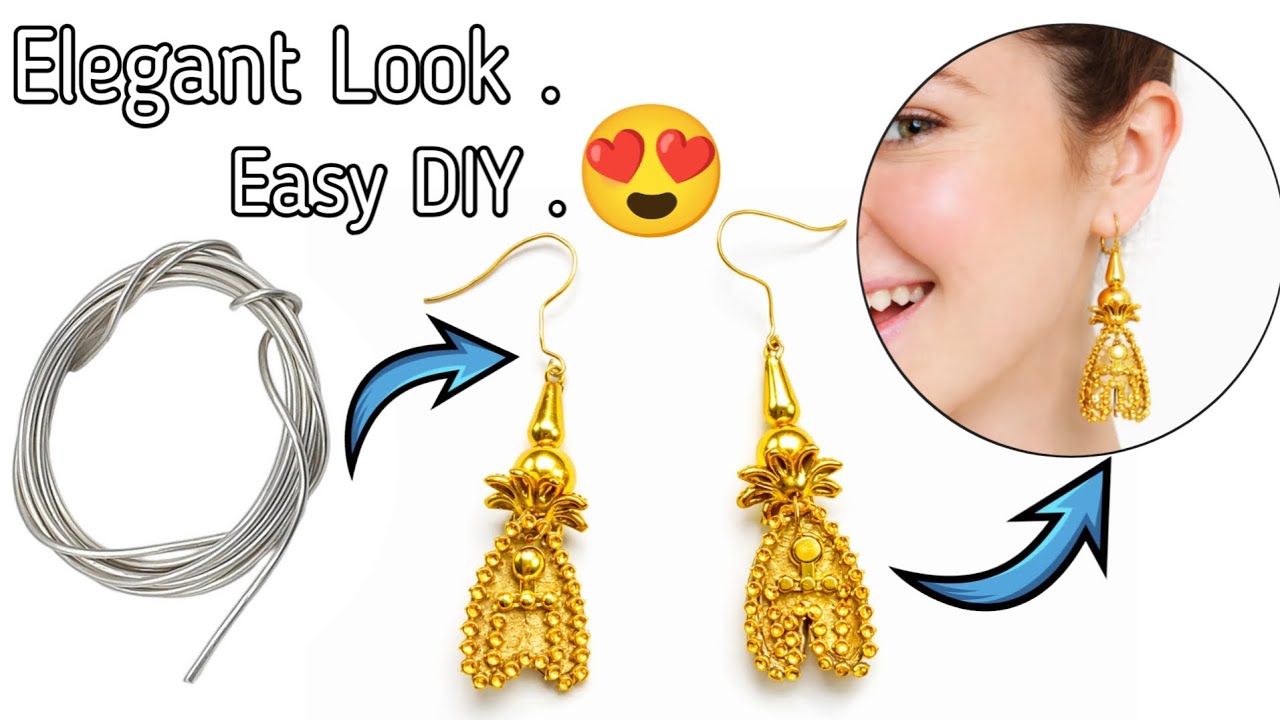 DIY Homemade Earrings Hoop| Hoop Earrings Gold Design| earrings design.earrings.