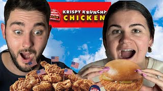 Brits Try FRIED CHICKEN in AMERICA for the first time!