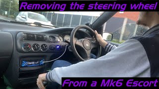 How to remove the steering wheel and airbag from a Mk6 Escort. (And fitting a mk5 wheel)