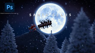 Christmas Flying Santa Claus Photoshop  Manipulation || Santa Photo manipulation || Christmas screenshot 5
