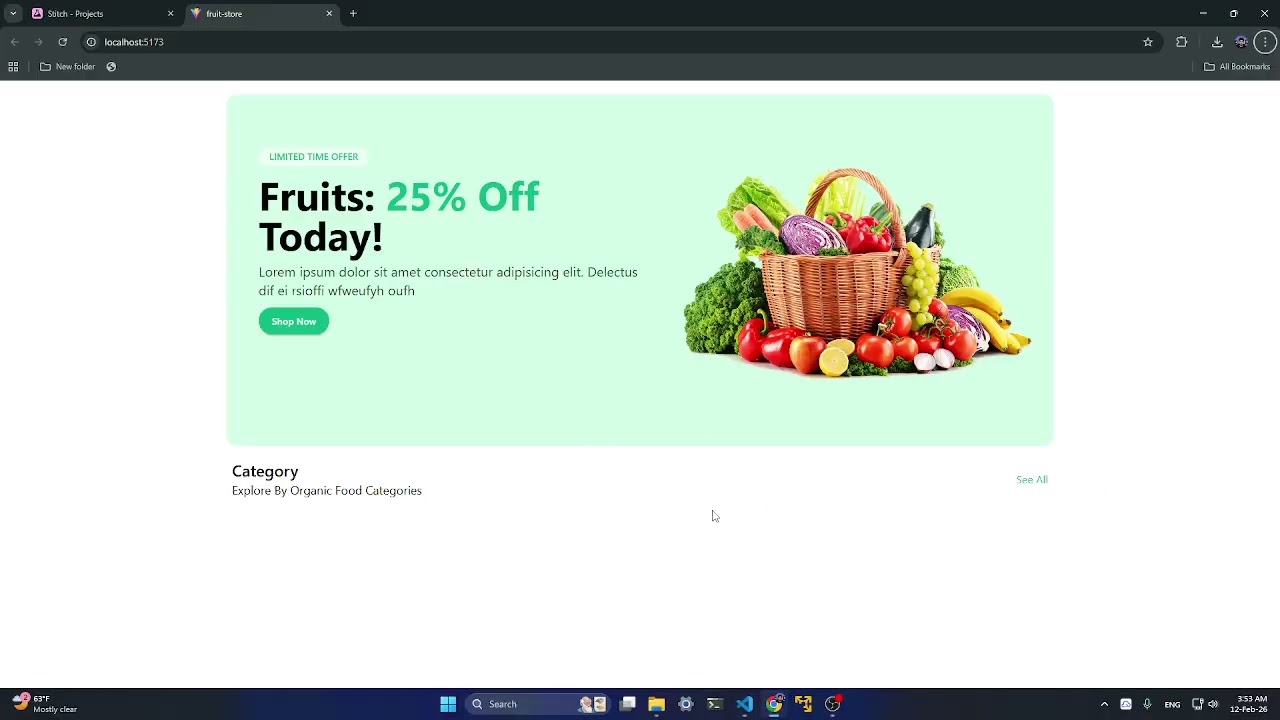 Create Category Section using react-icons / lucide-react & Top Recent Product Section in React