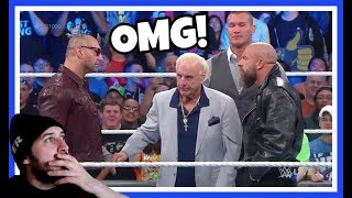 BATISTA CONFRONTS TRIPLE H reaction | WWE Smackdown 1000 - SD Live 1000
