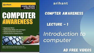 computer awareness by arihant ||| introduction to computer|| lecture 1|| #S4CH1NTHERAPY